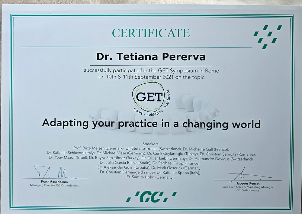 CERTIFICATE: «Adapting your practice in a changing world» - Tetiana Pererva