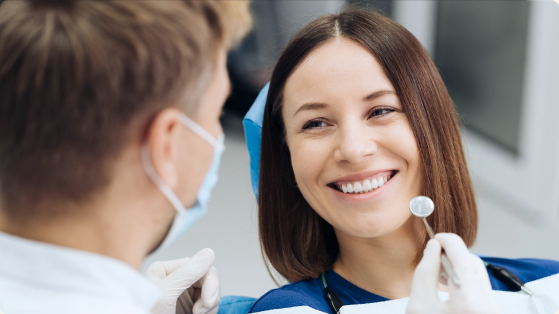 Dentist consulting a patient